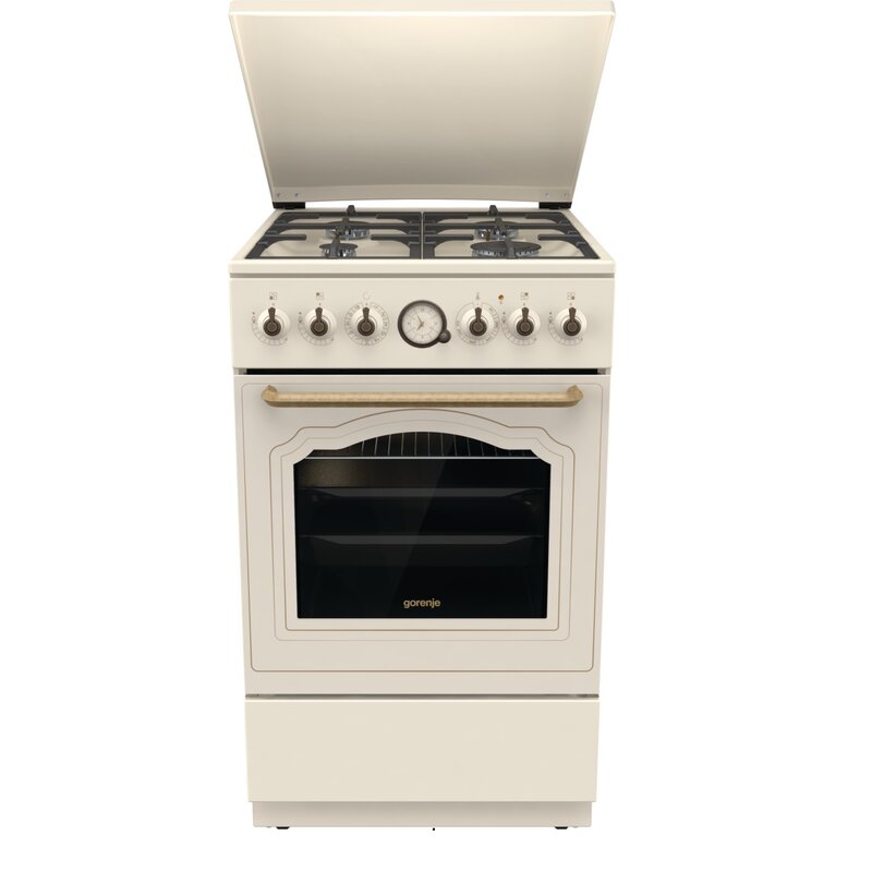 Kuchnia gazowo-elektryczna GORENJE GKS5B70CLI Retro | AirFry | termoobieg | AquaClean | kremowy
