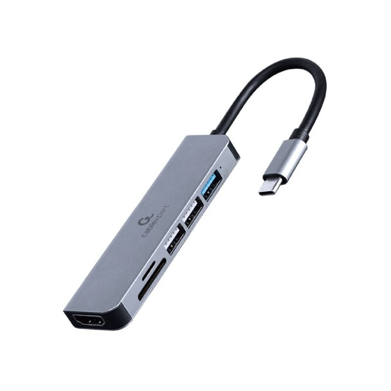 Hub GEMBIRD A-CM-COMBO6-02 USB Typu C, Pasywny