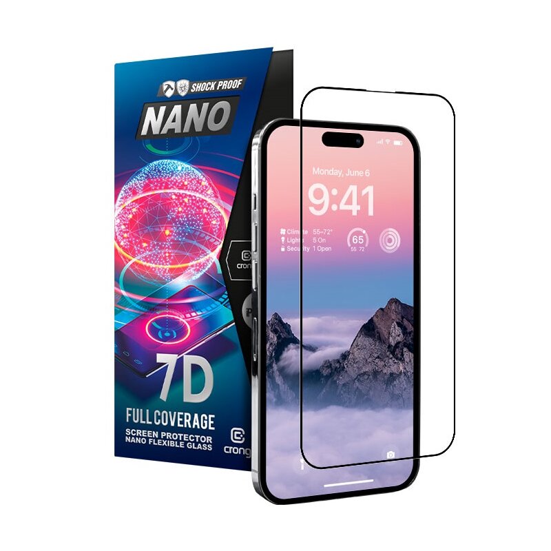 Szkło hybrydowe CRONG 7D Nano Flexible Glass do iPhone 14 Pro