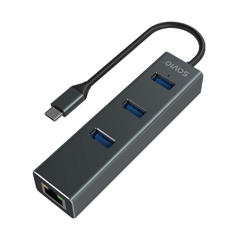 SAVIO AK-57 3-PORTOWY HUB USB-C Z ADAPTEREM RJ-45