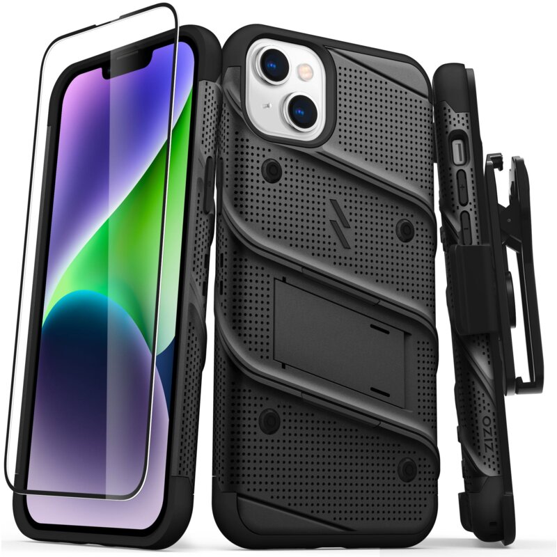 Etui ZIZO Bolt do Apple iPhone 14 Plus Czarny + Szkło hartowane 9H