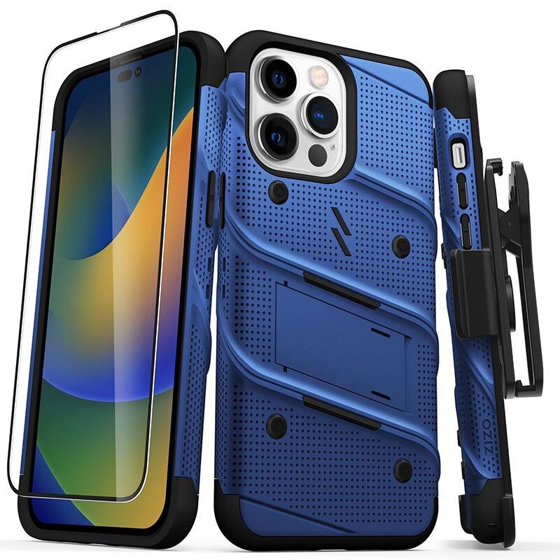 Etui ZIZO Bolt do Apple iPhone 14 Pro Max Niebieski + Szkło hartowane 9H