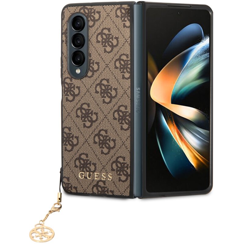 Etui GUESS 4G Charms Collection do Samsung Galaxy Z Fold 4 Brązowy
