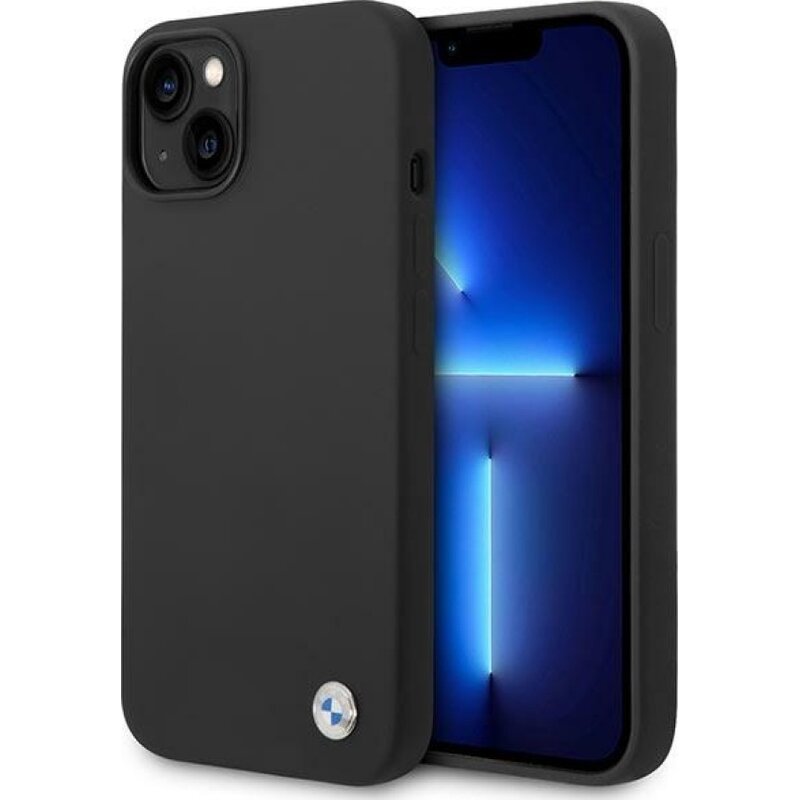 Etui BMW Silicone Metal Logo do Apple iPhone 13/14/15 Czarny