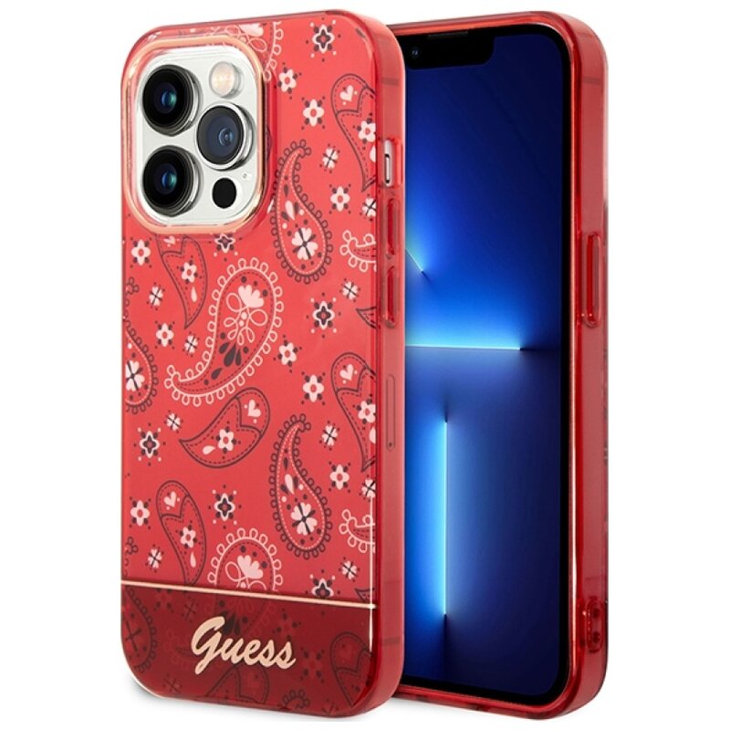 Etui GUESS Bandana Paisley do Apple iPhone 14 Pro Czerwony