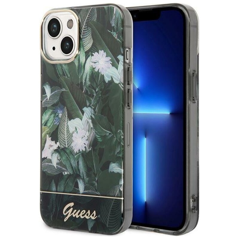 Etui GUESS Jungle Collection do Apple iPhone 14 Zielony