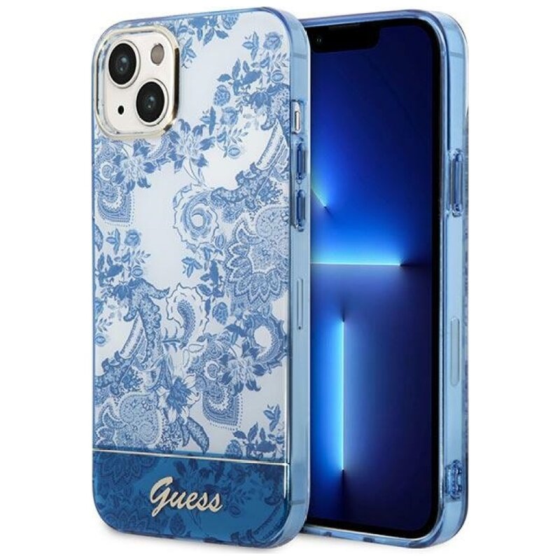 Etui GUESS Porcelain Collection do Apple iPhone 14 Plus Niebieski