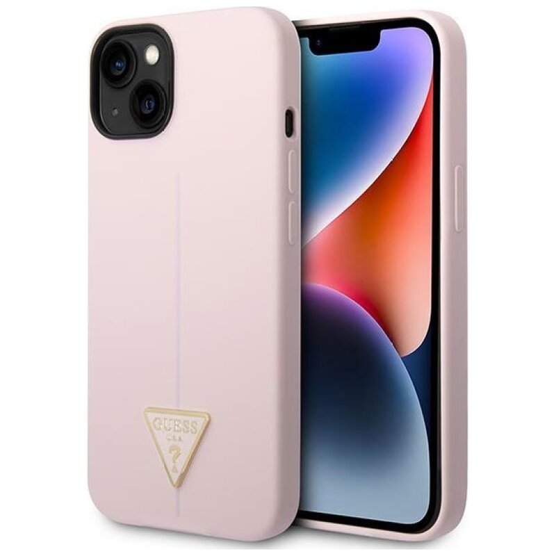 Etui GUESS Silicone Triangle do Apple iPhone 14 Plus Fioletowy