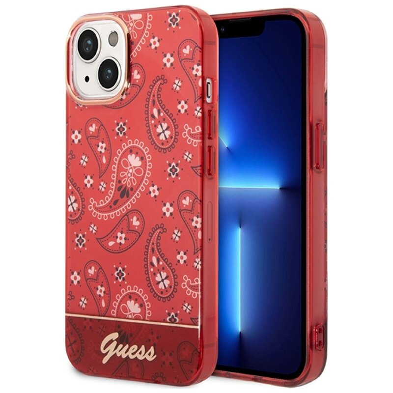 Etui GUESS Bandana Paisley do Apple iPhone 14 Plus Czerwony