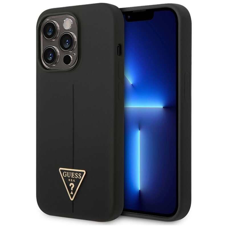 Etui GUESS Silicone Triangle do Apple iPhone 14 Pro Max Czarny