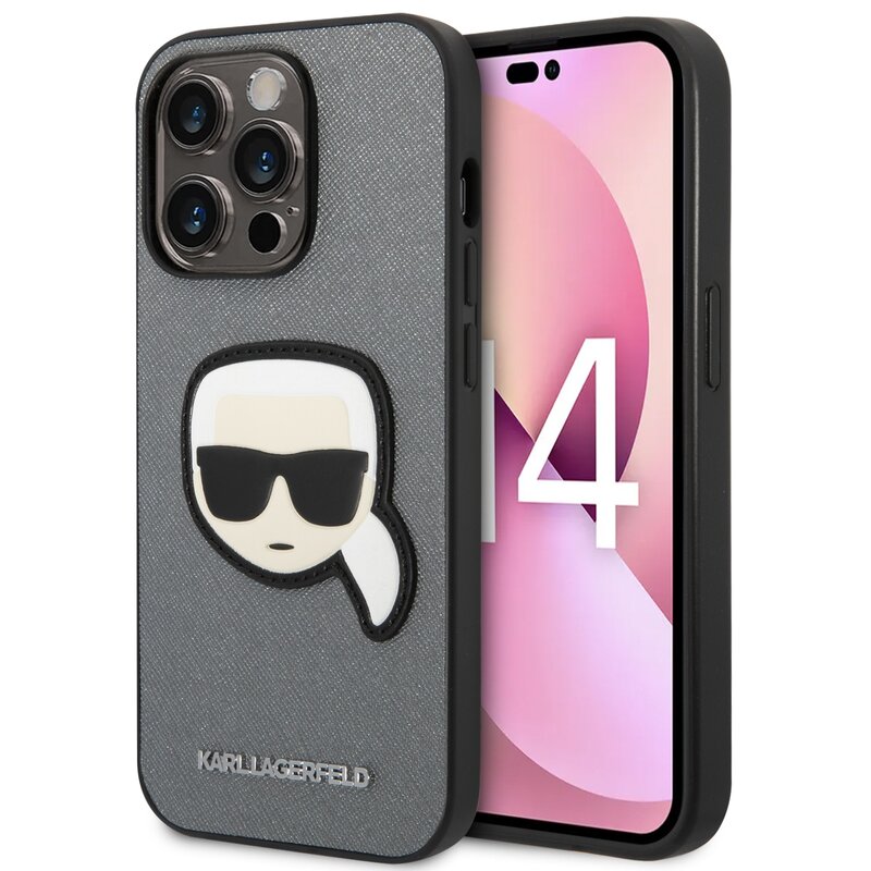 Karl Lagerfeld Saffiano Karl`s Head Patch KLHCP14LSAPKHG do iPhone 14 Pro