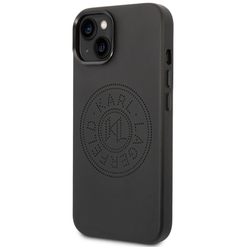 Etui KARL LAGERFELD Leather Perforated Logo do Apple iPhone 14 Plus Czarny