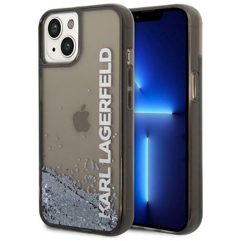Etui KARL LAGERFELD Liquid Glitter Elong do Apple iPhone 13/14/15 Czarny
