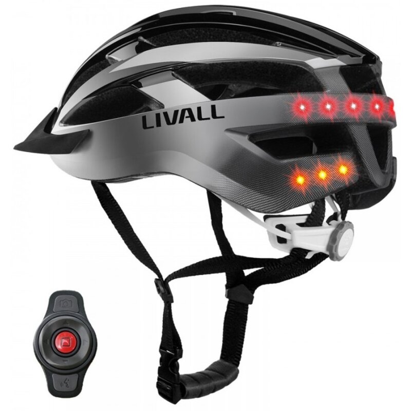 Kask rowerowy LIVALL MT1 Neo Szaro-czarny MTB z lampką (rozmiar M)