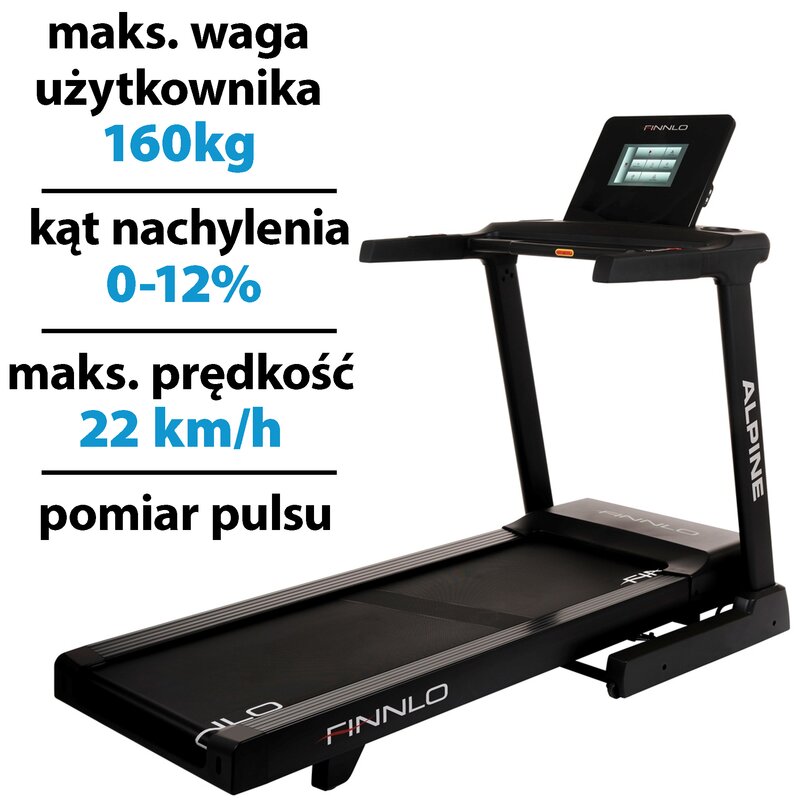 Bieżnia elektryczna FINNLO Alpine V-TFT 1839W 22km/h