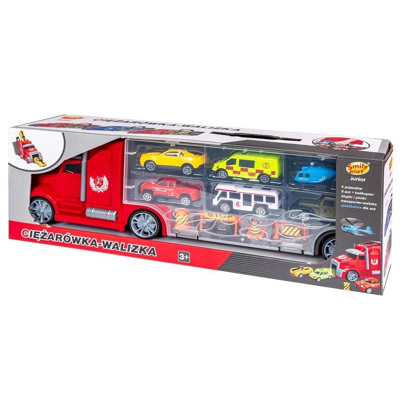 Zestaw pojazdów SMILY PLAY Junior Ciężarówka-walizka SP83880 (7 szt.)
