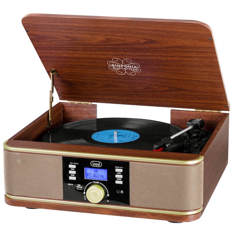 Gramofon TREVI TT 1042 BT Bluetooth USB Drewno