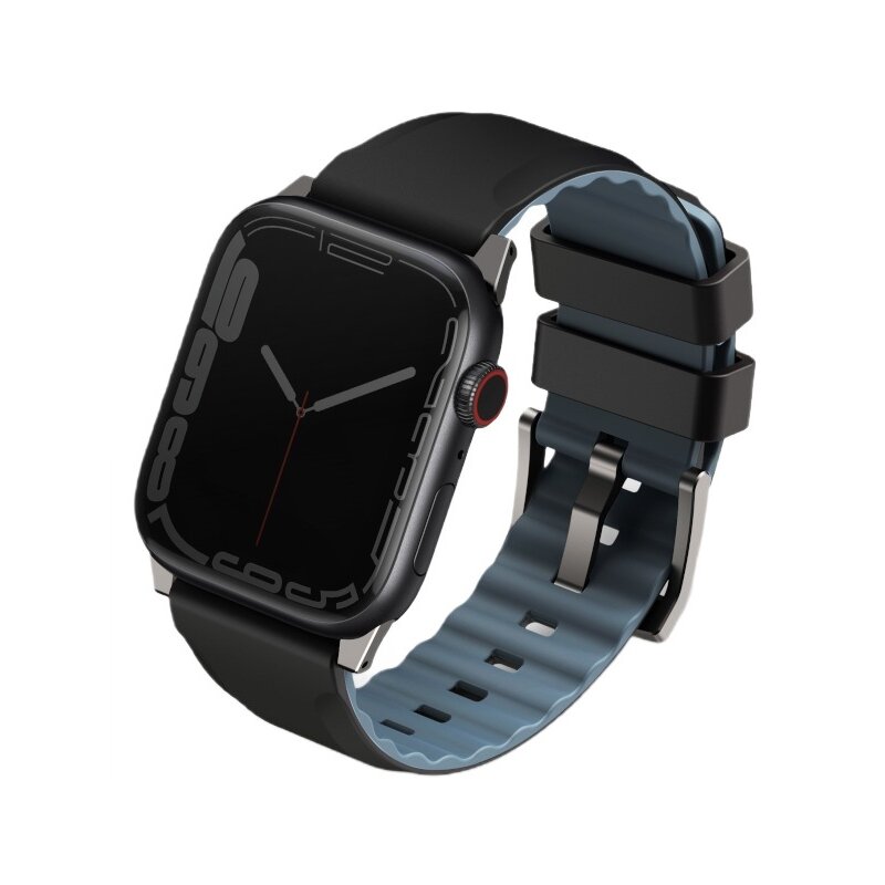UNIQ Linus Airosoft Silicone do Apple Watch Series do koperty 42/44/45/49mm Czarny