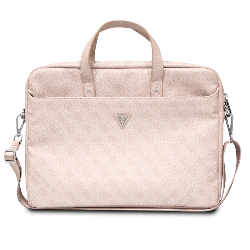 Torba na laptopa GUESS Saffiano 4G Triangle Logo 16 cali Różowy