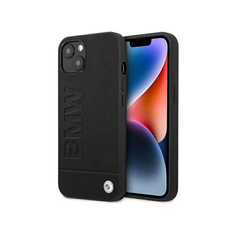 Etui BMW Leather Stamp do Apple iPhone 14 Plus Czarny
