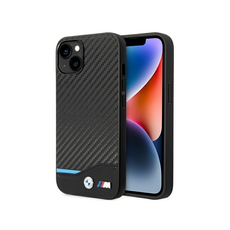 Etui BMW Leather Carbon do Apple iPhone 14 Czarny