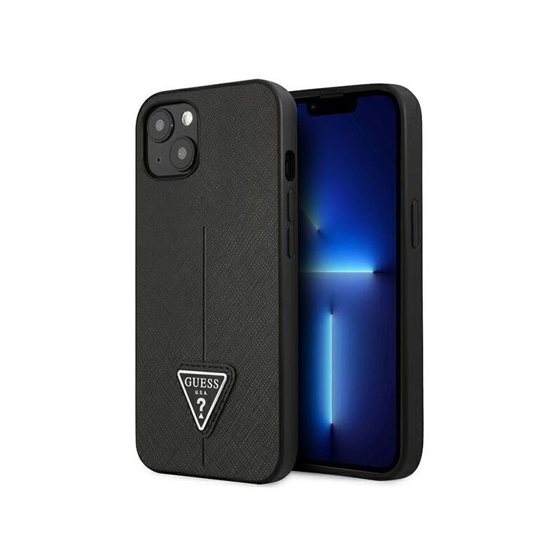 Etui GUESS Saffiano Triangle Logo do Apple iPhone 14 Plus/15 Plus Czarny