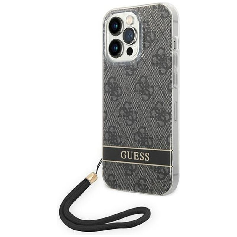 Etui GUESS 4G Print Strap do Apple iPhone 14 Pro Czarny