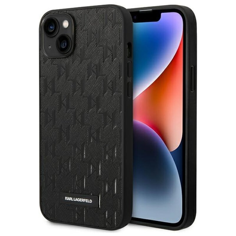 Karl Lagerfeld Saffiano Mono Metal Logo KLHCP14MSAKLHPK do iPhone 14 Plus