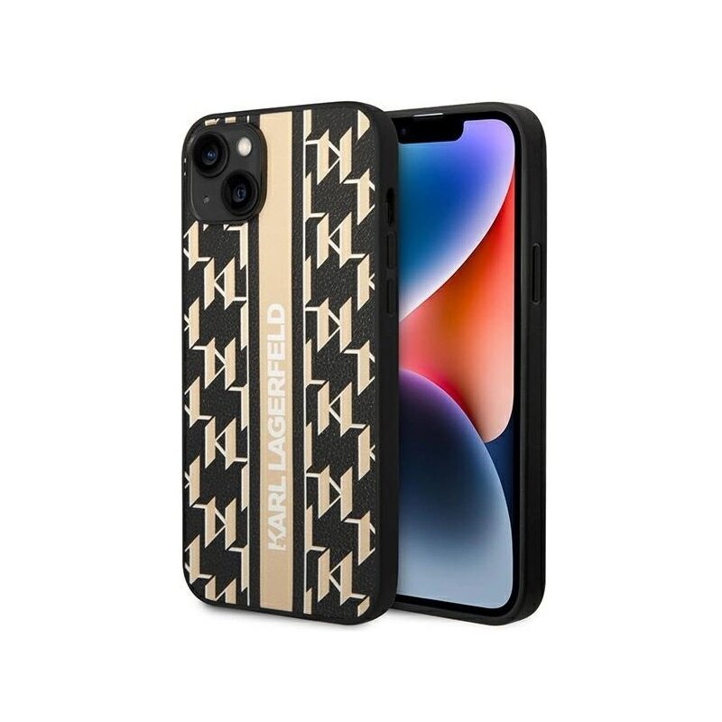 Etui KARL LAGERFELD Monogram Stripe do Apple iPhone 14 Plus Brązowy