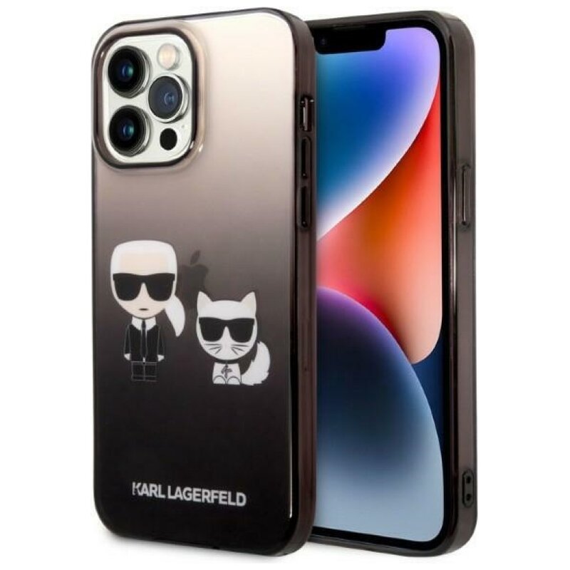 Etui KARL LAGERFELD Gradient Ikonik Karl & Choupette do Apple iPhone 14 Pro Max Czarny
