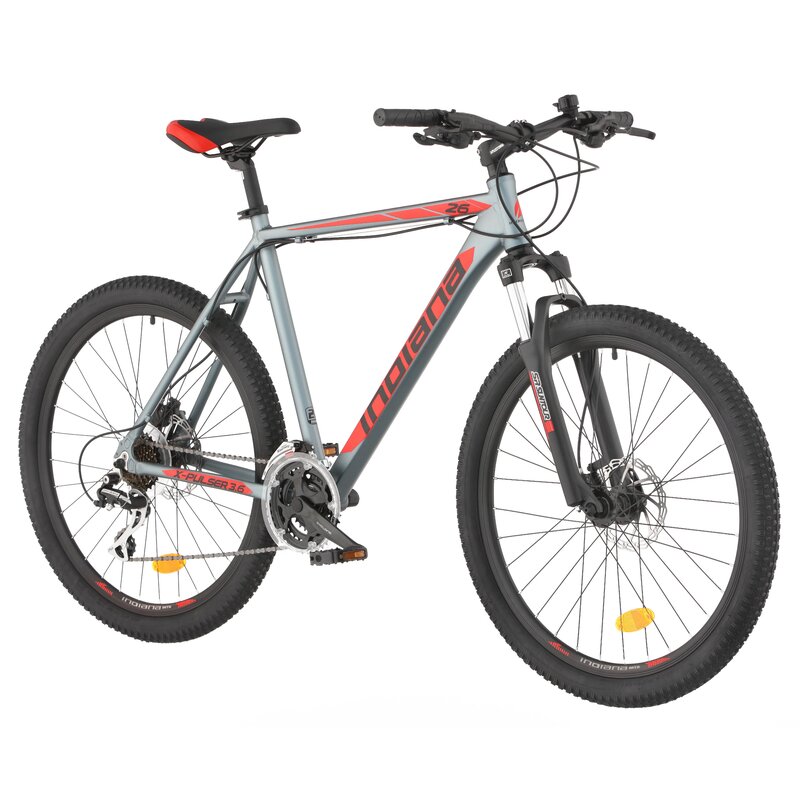 Rower górski MTB INDIANA X-Pulser 3.6 M21 26 cali męski Grafitowo-czerwony 2023