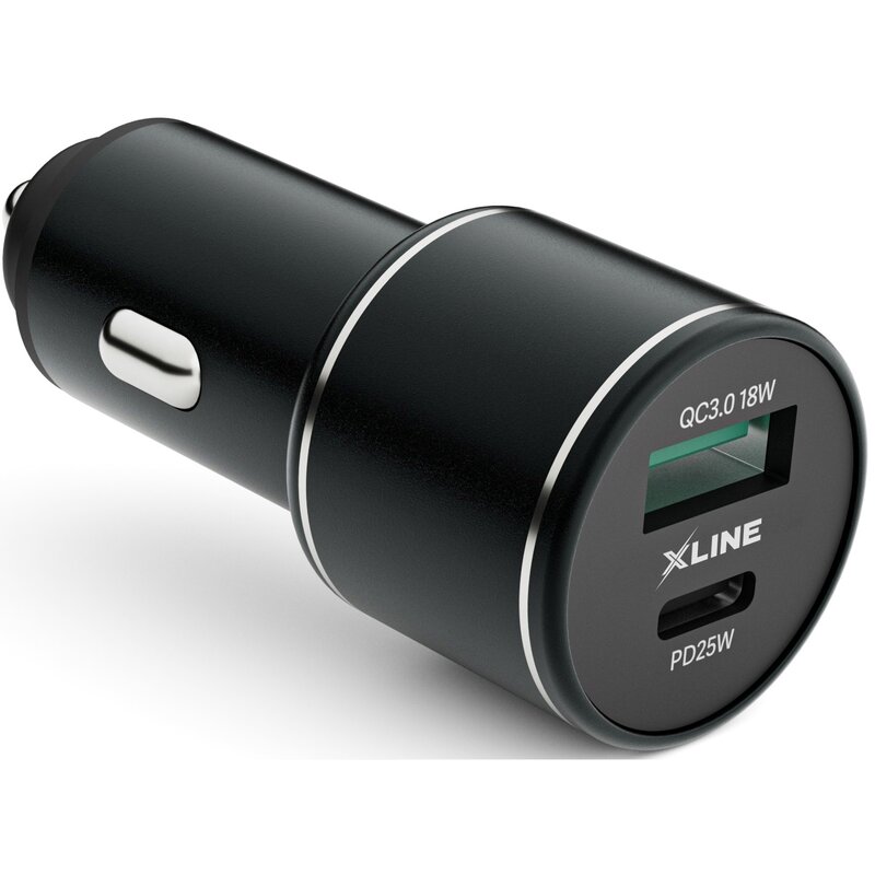 Ładowarka samochodowa XLINE CC502 QC 18W + PD 25W Czarny