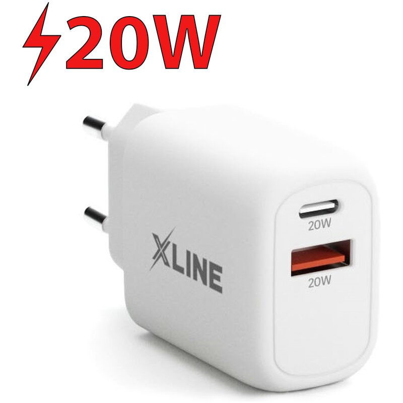 Ładowarka sieciowa XLINE WC620W 20W+20W Biały