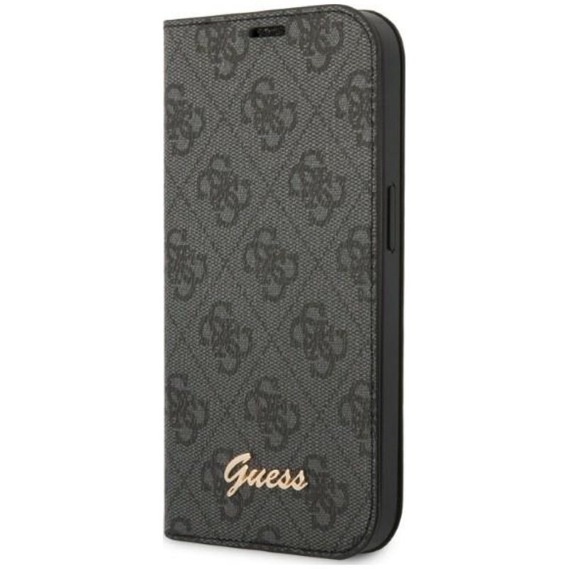 Etui GUESS 4G Vintage Gold Logo do Apple iPhone 14 Czarny