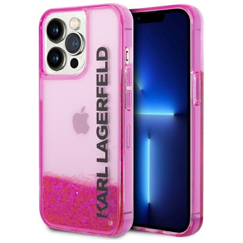 Etui KARL LAGERFELD Liquid Glitter Elong do Apple iPhone 14 Pro Max Różowy