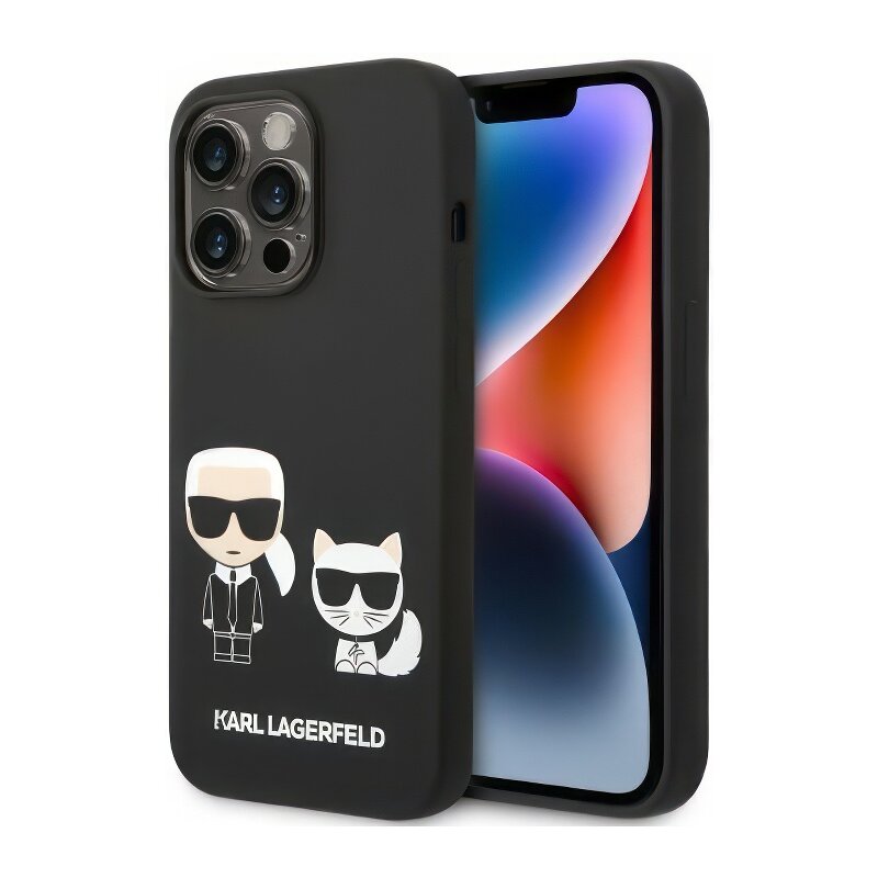 Etui KARL LAGERFELD Liquid Silicone Karl & Choupette MagSafe do Apple iPhone 14 Pro Czarny
