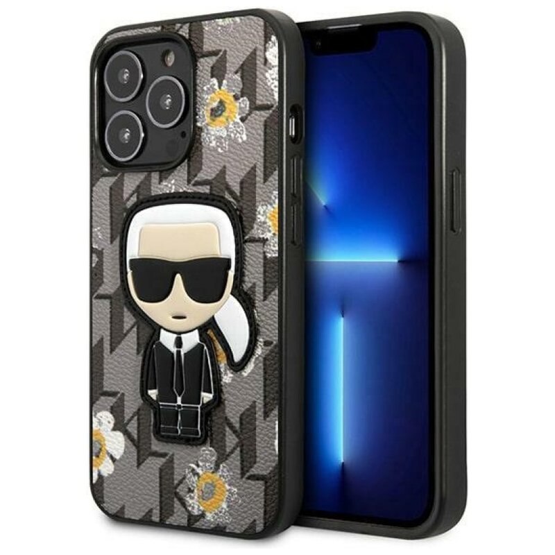 Etui KARL LAGERFELD Flower Ikonik Karl do Apple iPhone 13 Pro Szary