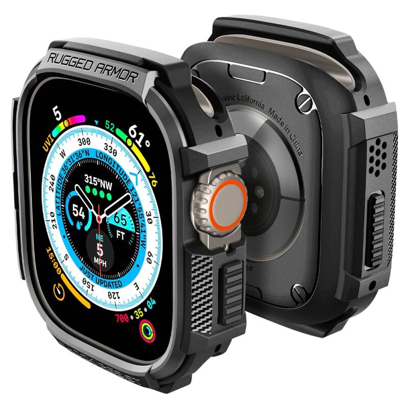 Etui SPIGEN Rugged Armor do Apple Watch Ultra 1/2/3/4 (49mm) Czarny