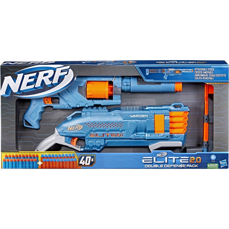 Wyrzutnia Nerf Elite 2.0 Double Defense Pack F5033