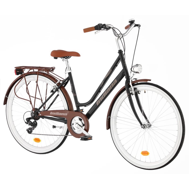 Rower miejski INDIANA Fortuna 7B D18 28 cali damski Czarny 2024