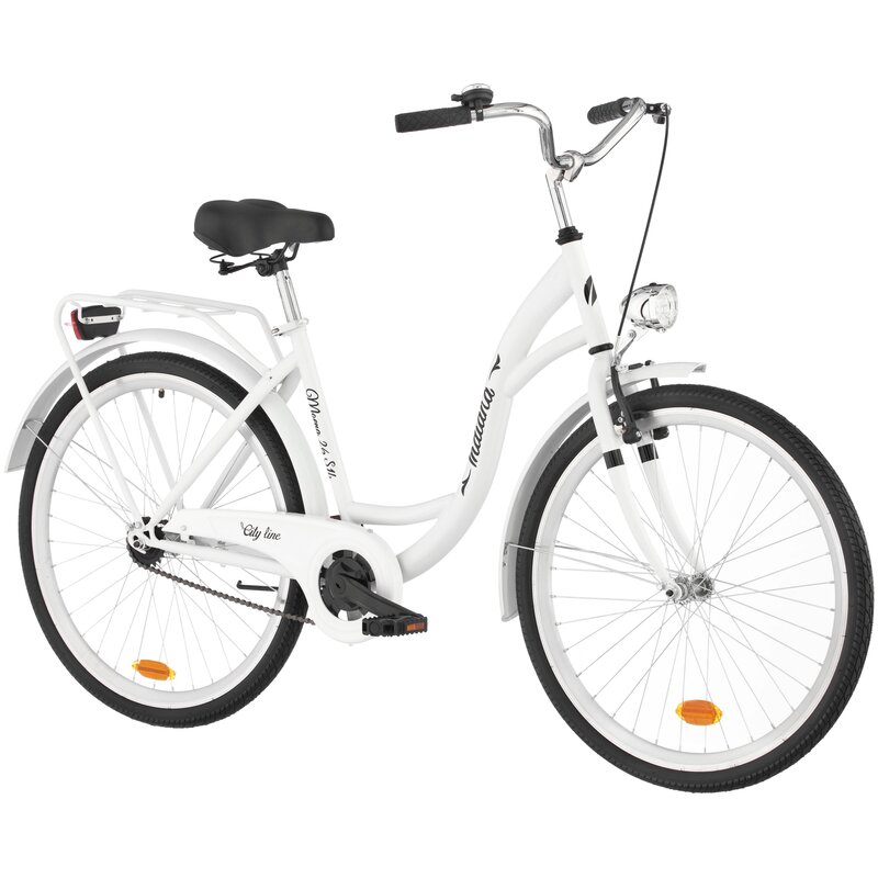 Rower miejski INDIANA Moena S1B 26 cali damski Biały 2025