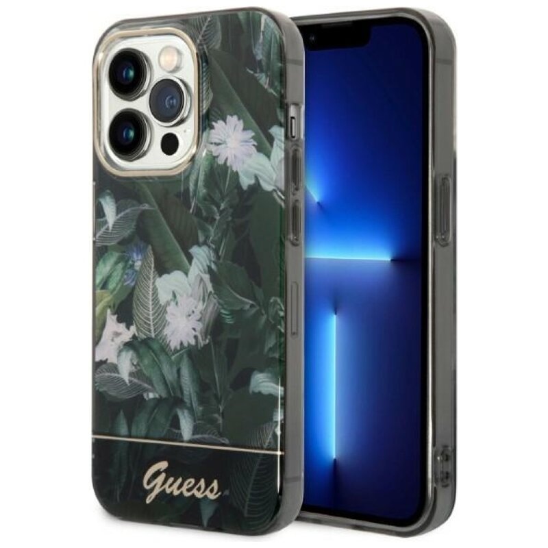 Etui GUESS Jungle Collection do Apple iPhone 14 Pro Max Zielony