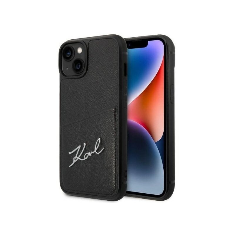 Etui KARL LAGERFELD Signature Logo Cardslot do Apple iPhone 14 Plus Czarny