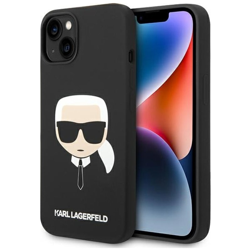 Etui KARL LAGERFELD Silicone Karl's Head MagSafe do Apple iPhone 14 Plus/15 Plus Czarny