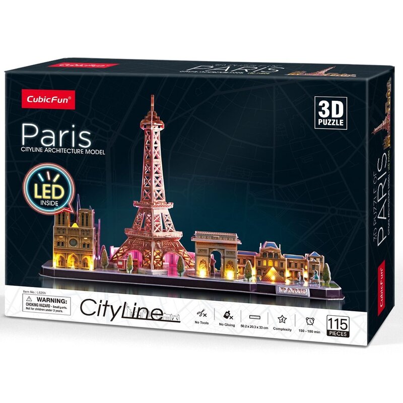 Puzzle 3D CUBIC FUN City Line Paryż 306-L525H (115 elementów)
