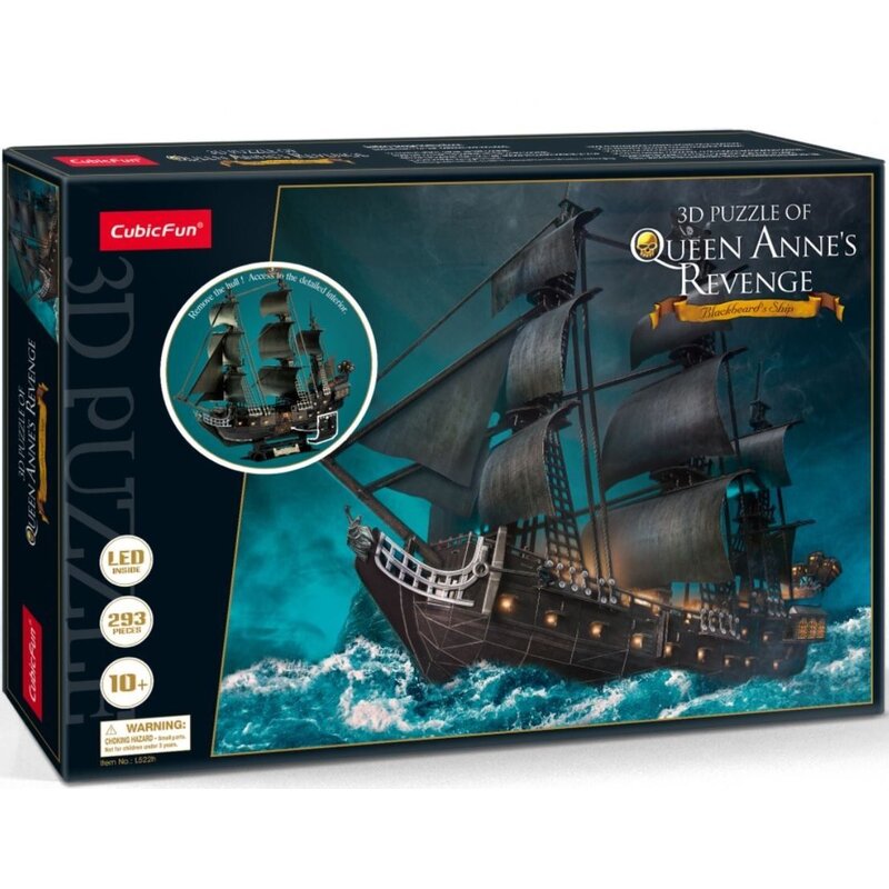 Puzzle 3D CUBIC FUN LED Zemsta Królowej Anny L522H (293 elementy)