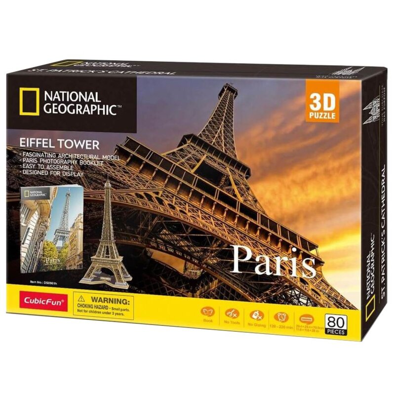 Puzzle 3D CUBIC FUN National Geographic Paryż DS0998H (80 elementów)