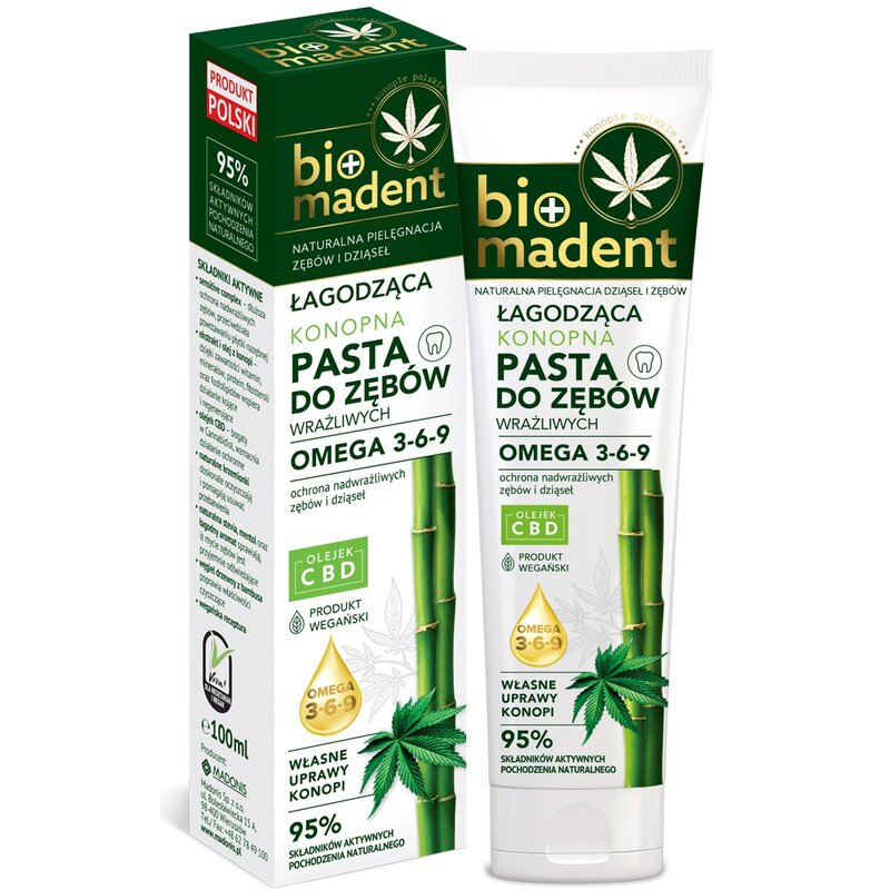 Pasta do zębów BIO MADENT Konopna Łagodząca 100 ml