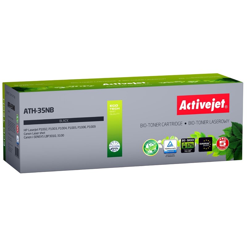 BIO Activejet ATH-35NB Toner do drukarek HP, Canon, Zamiennik HP 35A CB435A, Canon CRG-712; Supreme; 1800 stron; czarny. ECO Toner.