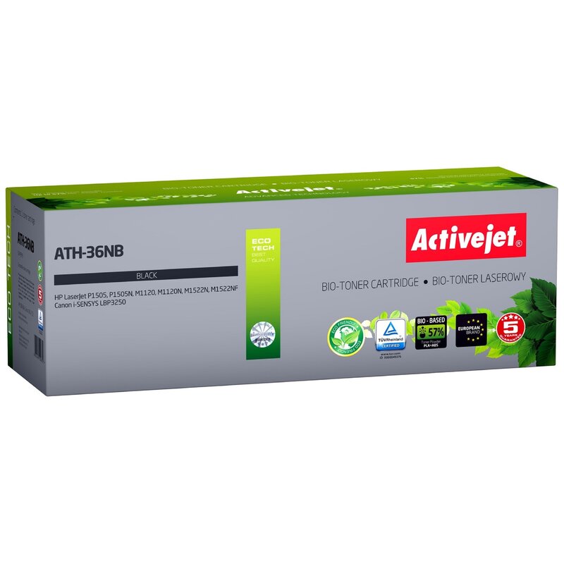 BIO Activejet ATH-36NB Toner do drukarek HP, Canon, Zamiennik HP 36A CB436A, Canon CRG-713; Supreme; 2000 stron; czarny. ECO Toner.